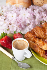 Breakfast with strawberries