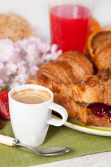 Breakfast with strawberries