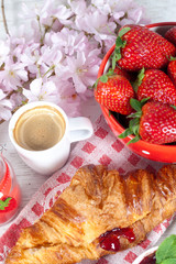 Breakfast with strawberries