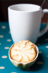 Plate of cookies and a cup of coffee