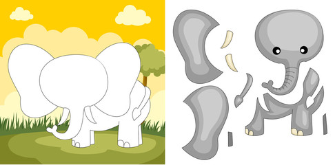 Naklejka premium Elephant puzzle