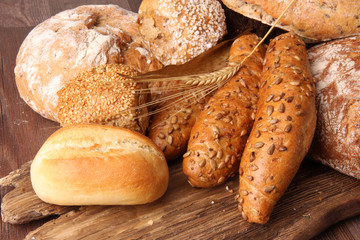 assortment of baked bread