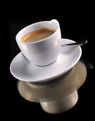 cup of coffee on the black