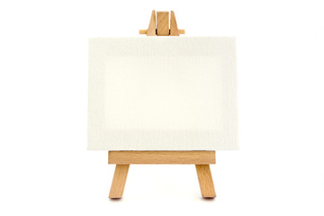 Small easel with a blank canvas