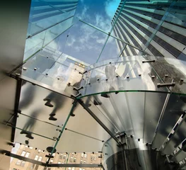 Foto op Plexiglas Upward view of New York City Skyscrapers © jovannig