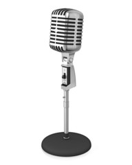 Classic microphone on black stand