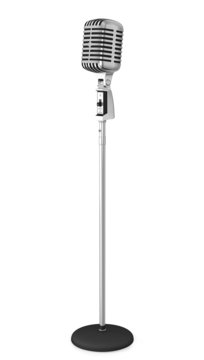 Classic Microphone On A Long Stand