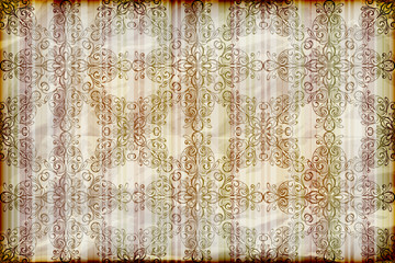 vector seamless floral wallpaper on striped background,  crumple