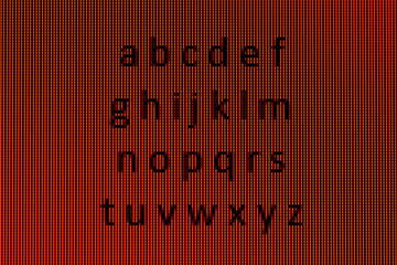 The alphabet in close-up on a computer screen