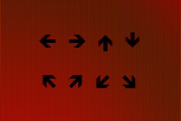 Arrows in close-up on a computer screen