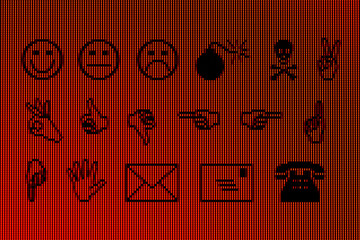 Symbols in close-up on a computer screen