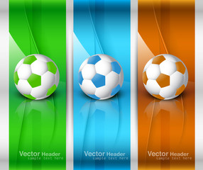 abstract colorful football banners set vector