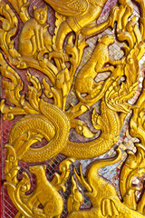 Buddhist decoration on a door in a temple