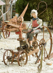 An old plastic statue of a man