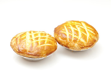 Chicken pie isolated on white background