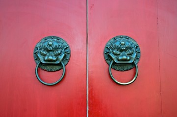 Old style hande on chinese door