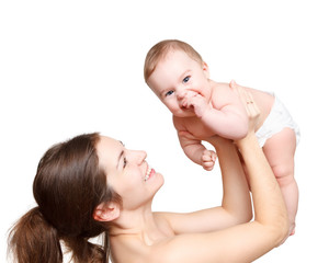 Happy mother with baby