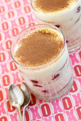 Cherry tiramisu dessert