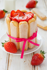 French charlotte with strawberries