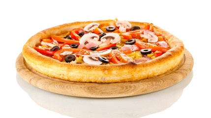 Aromatic pizza isolated on white