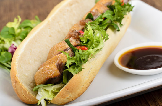 Bánh mi - Vietnamese tea-smoked duck sandwich