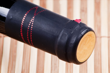 close up Red wine bottle cap