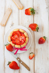 French charlotte with strawberries