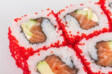 Tobiko Spicy Maki Sushi - Hot Roll with various type of Tobiko (