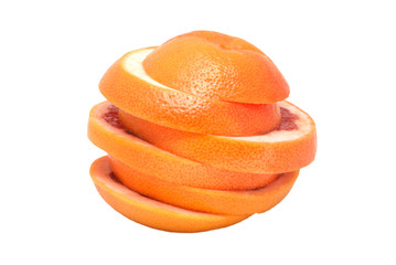 The grapefruit cut with circles