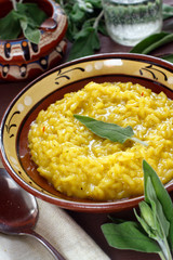 Saffron and sage risotto