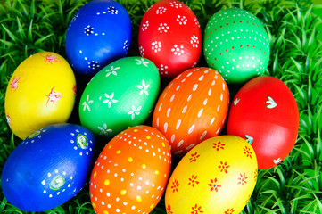 multi-colored Easter eggs