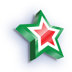 sternf&ouml;rmiges Logo gr&uuml;n - wei&szlig; - rot