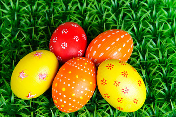 multi-colored Easter eggs