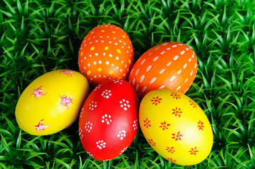 multi-colored Easter eggs