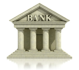 3d bank icon isolated on the white