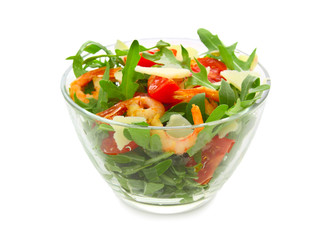 vegetable salad with shrimp