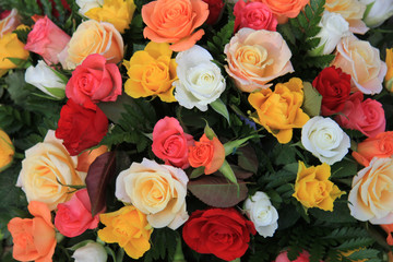Rose bouquet in bright colors