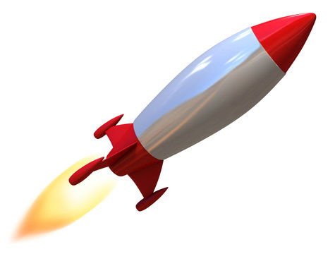 3d rocket isolated
