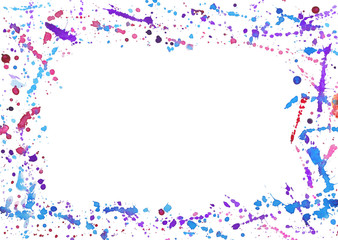 Abstract frame with colorful watercolor splashes
