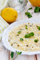 Lemon and mint risotto