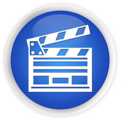 Cinema clip board blue button