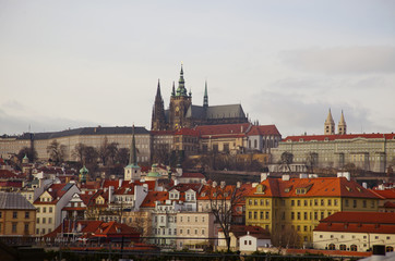Naklejka na ściany i meble Prague Castle and colorful buildings