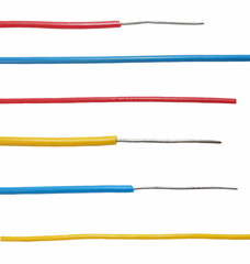 Set cables isolated on white background, texture