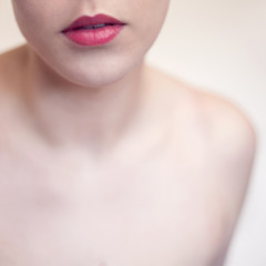 usta czerwone twarz kobieta kosmetyki kwadrat © JoannaTkaczuk