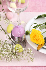 Obraz na płótnie Canvas Easter table setting