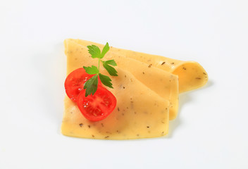 Thinly sliced cheese