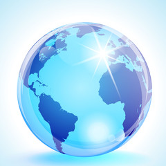 Naklejka premium The Americas, Europe and Africa Globe