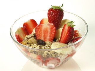 Strawberry dessert, isolated