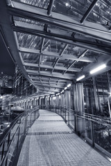 Fototapeta na wymiar Foot Bridge of financial District in Hong Kong