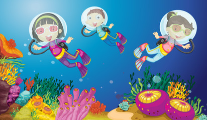 Obraz na płótnie Canvas kids Underwater
